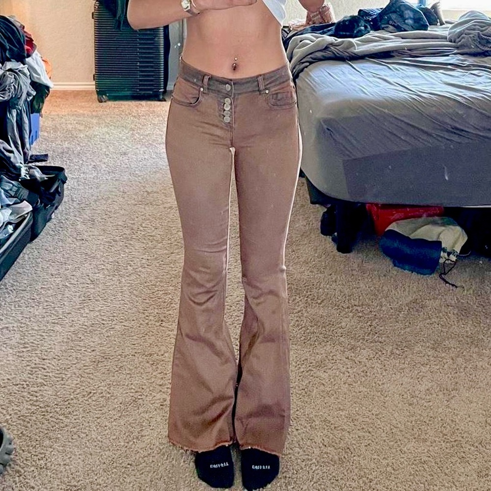 Vintage Tinseltown brown low rise flare jeans/ pants